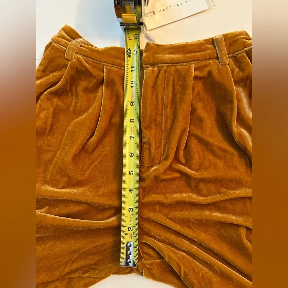 NWT $90 ENDLESS ROSE XS VELVET PANTS MARIGOLD FALL AUTUMN NEW WITH TAGS - Picture 6 of 8